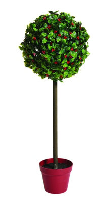 Gardman Holly Effect Topiary Tree Garden Home Christmas Decoration 80cm