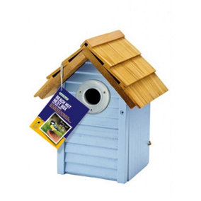 Gardman Light Blue Nest Box Beach Hut Style 32mm Protected Entrance Hole A01681
