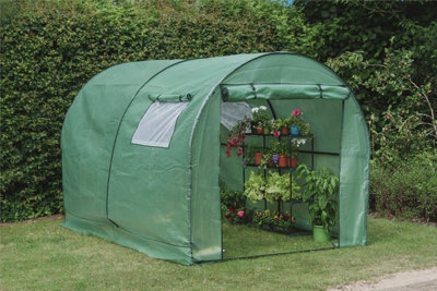 Gardman Walk In Plant Polytunnel Greenhouse Growhouse + Reinforced Cover 08788 DIY at B&Q