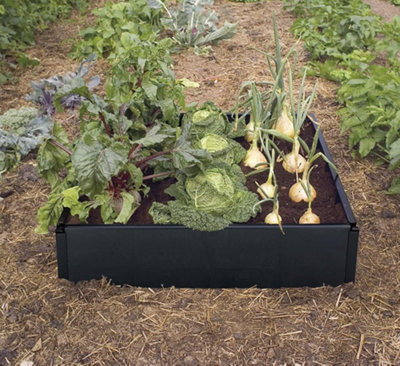 Garland Black Raised Vegetable Grow Bed 97.5cm x 97.5cm x 25cm G94