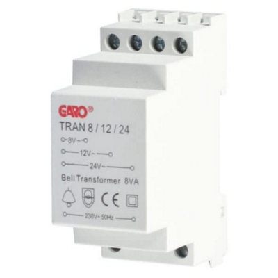 Garo TRAN81224 Door Bell / Chime Transformer 8 / 12 / 24V DIY at B&Q