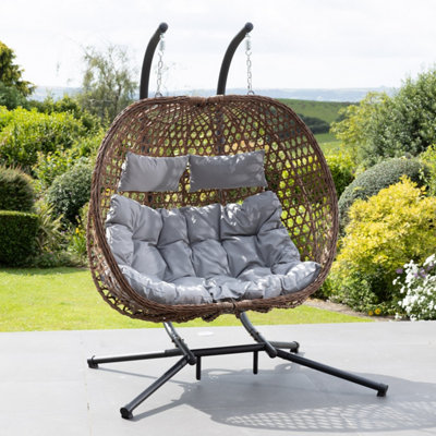 Garton Swinging Double Garden Seat - Light Grey