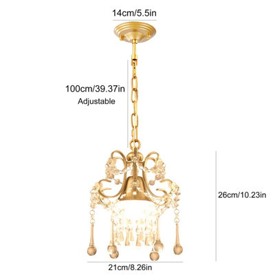 Garwarm 1 Light Dimmable Crystal Empire Chandelier