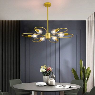 Garwarm  6-Light Semi-Flush Mount Industrial Ceiling Light