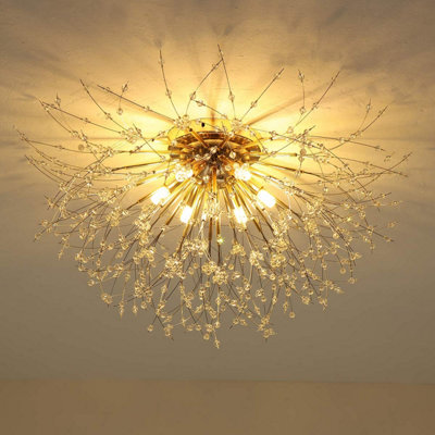 Garwarm 6 Lights Crystal Burst Chandelier