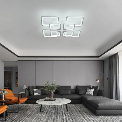 Garwarm 8-Square LED Ceiling Light White Acrylic Dimmable Flush Mount ...