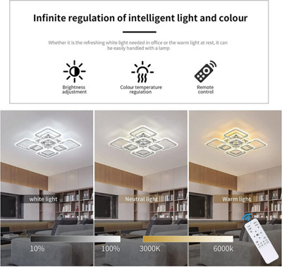 Garwarm Ceiling Lights Living Room Acrylic Flush Mount Led Ceiling ...