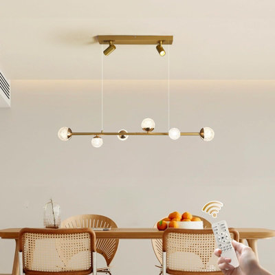 Garwarm Chandelier Gold Pendant Light Dimmable Chandelier with Remote ...