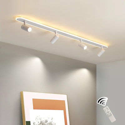 Garwarm Dimmable 58W Modern LED Ceiling Light, 4 Spotlights, Remote Control