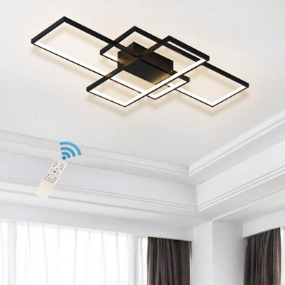 Garwarm Dimmable LED Ceiling Light, Modern Ceiling Lamps with Remote Control, 50W Chandelier Fixture for Living Room Bedroom