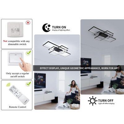 Garwarm Dimmable LED Ceiling Light, Modern Ceiling Lamps with Remote ...