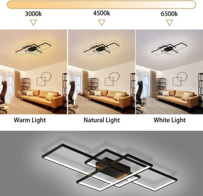 Garwarm Dimmable LED Ceiling Light, Modern Ceiling Lamps with Remote ...