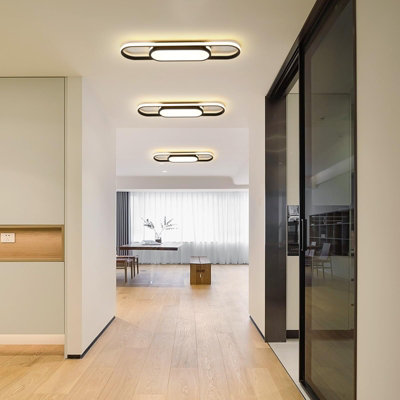 Garwarm Flush Mount Ceiling Lights Dimmable Black LED Ceiling Lamp with ...