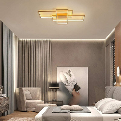 Garwarm Gold LED Ceiling Light with Remote Control, Dimmable Ceiling ...