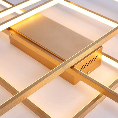 Garwarm Gold LED Ceiling Light with Remote Control, Dimmable Ceiling ...