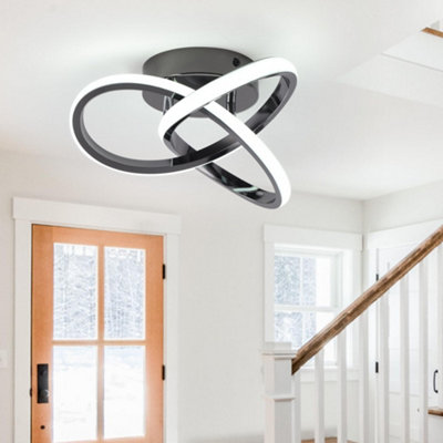 Garwarm Hallway Light,Black Flush Mount Light Fixture,LED Ceiling Light Kitchen Led Lights Fixtures