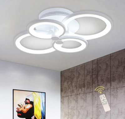 Garwarm LED Ceiling Light Dimmable Flush Mount Metal Acrylic for Living Room or Bedroom