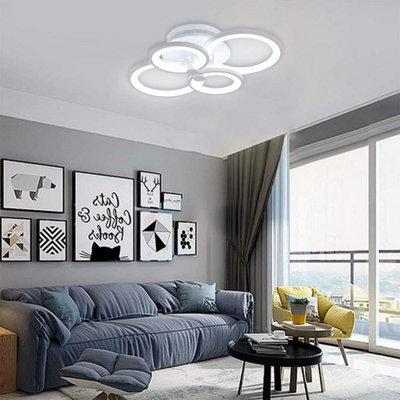 Garwarm LED Ceiling Light Dimmable Flush Mount Metal Acrylic for Living ...