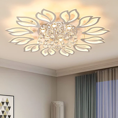 Garwarm Modern Dimmable LED Ceiling Light with Remote,55W,White