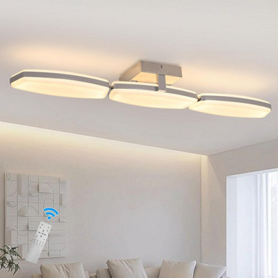 Garwarm Modern Dimmable LED Ceiling Light with Remote, Adjustable White (3000K-6500K), 23W, 1800LM