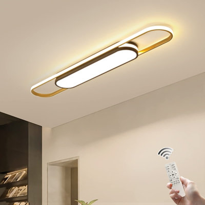 Garwarm Modern Flush Mount Dimmable Acrylic LED Ceiling Lamp with Remote Control