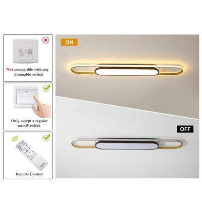 Garwarm Modern Flush Mount Dimmable Acrylic LED Ceiling Lamp with ...