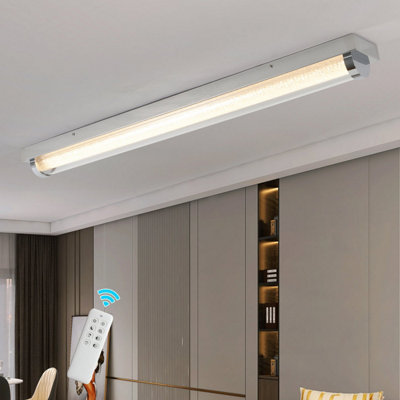 Garwarm Modern Geometric 90cm LED Flush Mount Ceiling Light with Remote ...