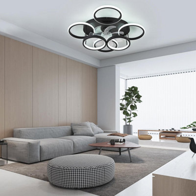 Bevenus Odern Ceiling Fans With Lights,Flush Ount Ceiling Fan With