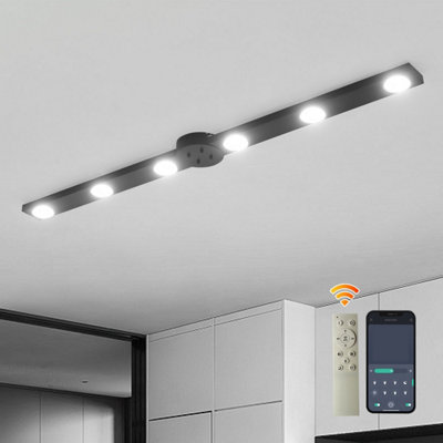 Garwarm Modern Smart LED Ceiling Light: Dimmable 6-Light Flush Mount ...