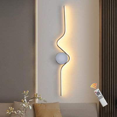 Garwarm Modern Wavy LED Wall Light with Remote Control, Dimmable 3 ...