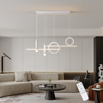 Garwarm Modern White Dimmable LED Pendant Light with Remote Control