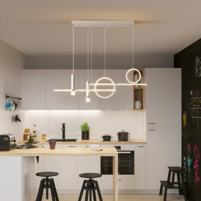 Garwarm Modern White Dimmable LED Pendant Light with Remote Control