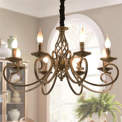 Garwarm Rustic Chandeliers, 8 Lights Candle French Country Chandelier Ceiling Light for Farmhouse, Kitchen, Dining Room, Bedroom