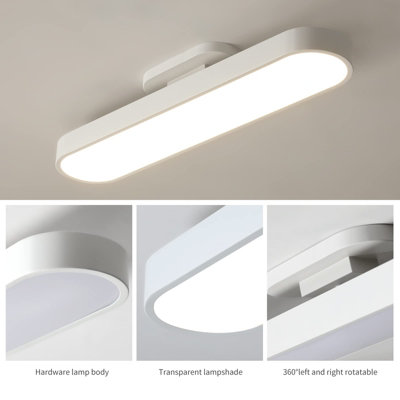 Garwarm White 42W Acrylic Linear Dimmable LED Ceiling Light Modern ...