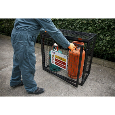 Gas Cylinder Storage Cage - 2x 47KG Canisters - Outdoor Propane Safety ...