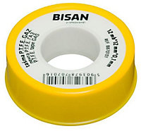 Gas Plumbers Teflon White PTFE Tape Thread Seal Leak Fix 12m x 12mm x 0.1mm