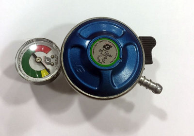 Gas Push Fit Gas Regulator + Dial Level Gauge