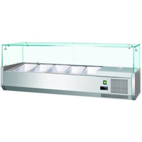 Gastroline 1200mm Wide Refrigerated Topping Unit VK120 - VRX1200 5 x 1-4 GN Size