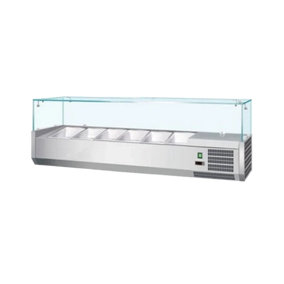 Gastroline 1400mm Wide Refrigerated Topping Unit VK140 - VRX1400 6 x 1-4 GN Pans