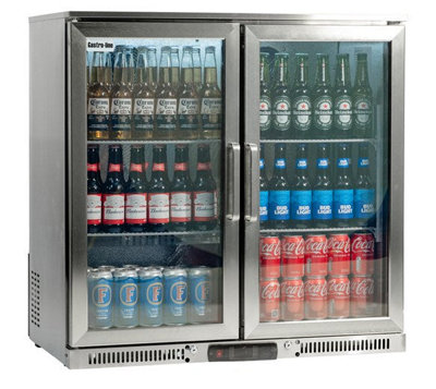 Gastroline 190L Low Height Commercial Double Hinged Door Drinks Fridge
