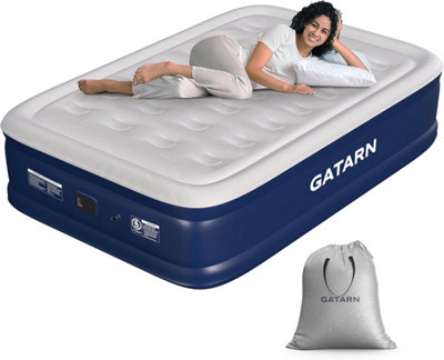 GATARN Double Size Air Bed with Built-in Electric Pump For Guest, Camping & Home Use  - 195x137x46cm