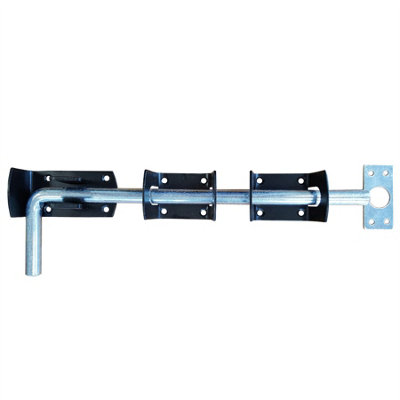 Gate Garage Door Drop Bolt, Galvanized Barn Door Security Lock 300mm 12" - Fixing Included