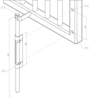 Gatemaster locking gate drop bolt LDBSS (Stainless Steel)