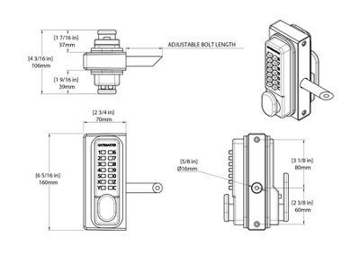 Gatemaster Superlock digital combination single sided gate lock left ...