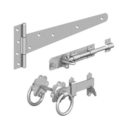GateMate Galvanised Side Gate Kit Ring Latch