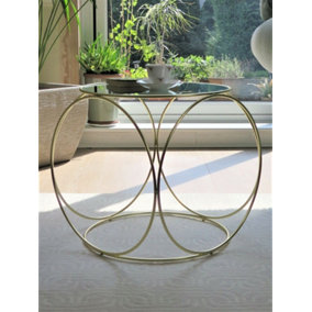 Gatsby Accent Table/Bedside Table-Mirror Top/Matt Gold Frame
