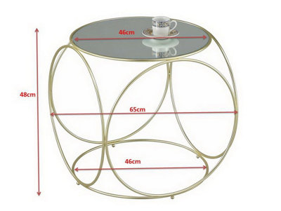 Gatsby Accent Table/Bedside Table-Mirror Top/Matt Gold Frame