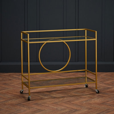 Gatsby Glass Drinks Trolley Gold