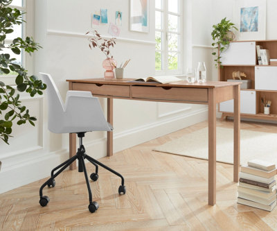 Gava 2 Drawer Desk in Stained/Wax
