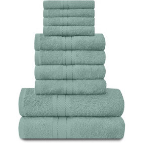 GAVENO CAVAILIA 10 Piece Toronto Towel Bale Set Duck Egg Premier Super Soft And Quick Obsorbent Bath Towel